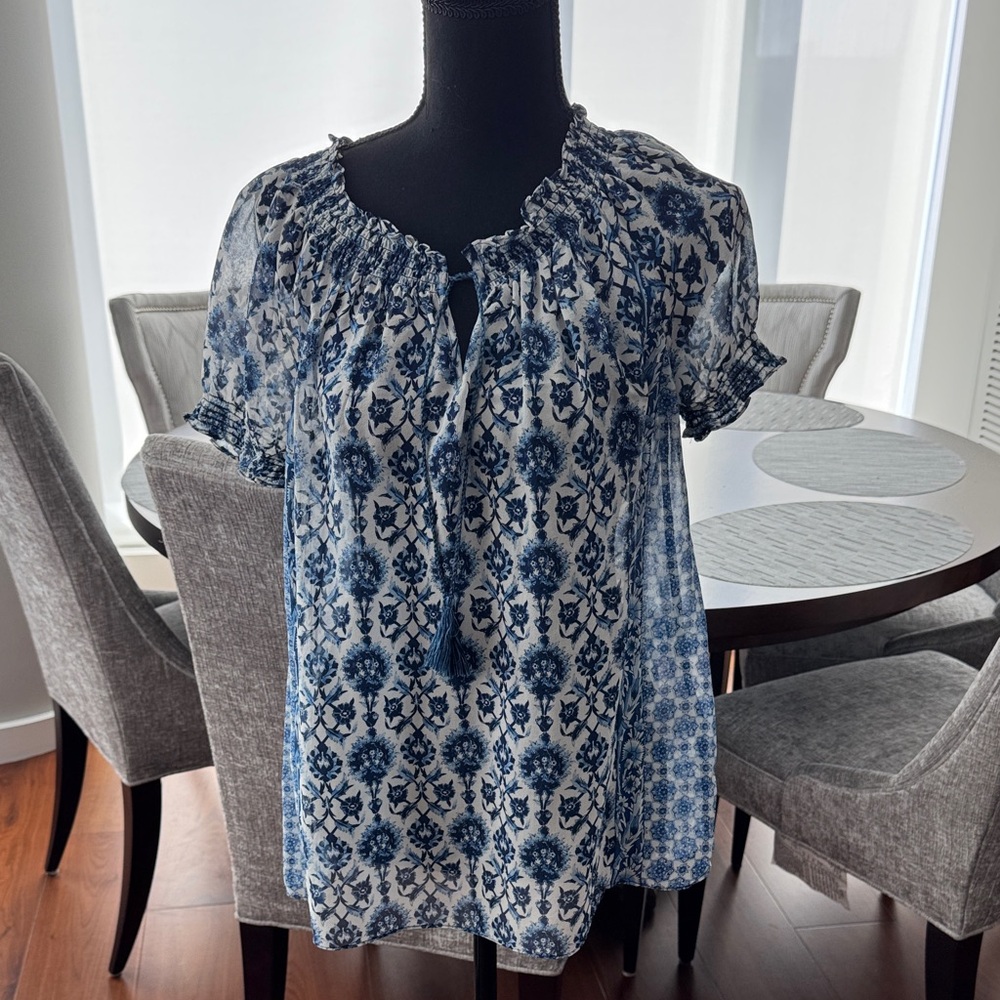 Blue Floral Women's Top